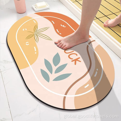 Bathroom Doormats Anti-slip Soft Rubber Diatomite Bathroom Rug Bath Mats Manufactory